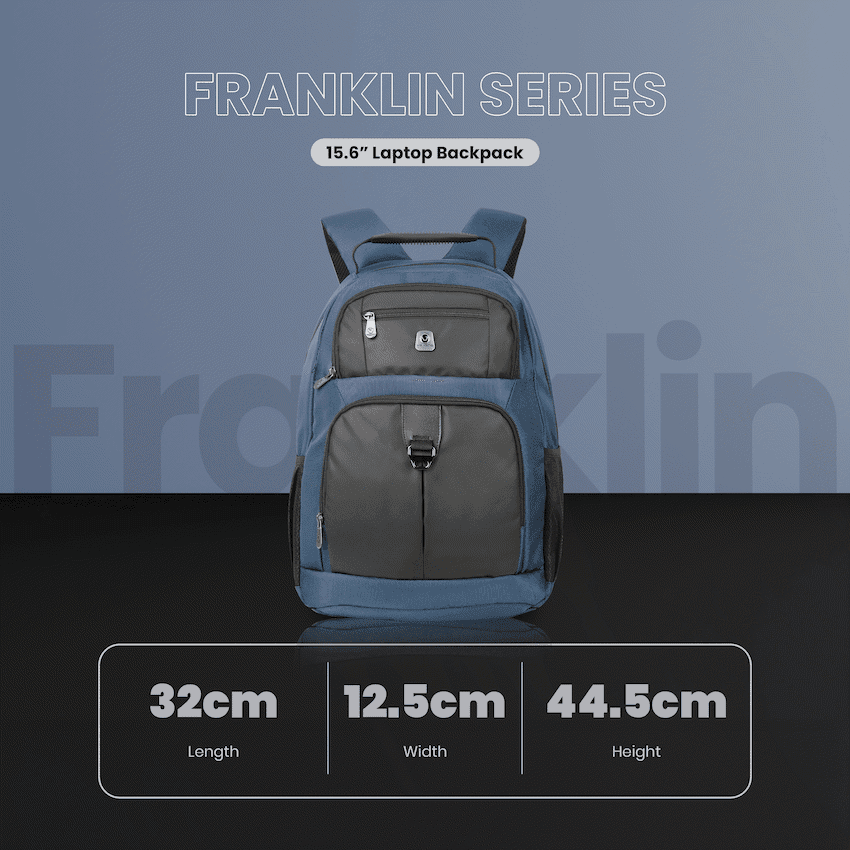 Volkano Franklin 15.6" Laptop Backpack - Navy/Black - Image 4