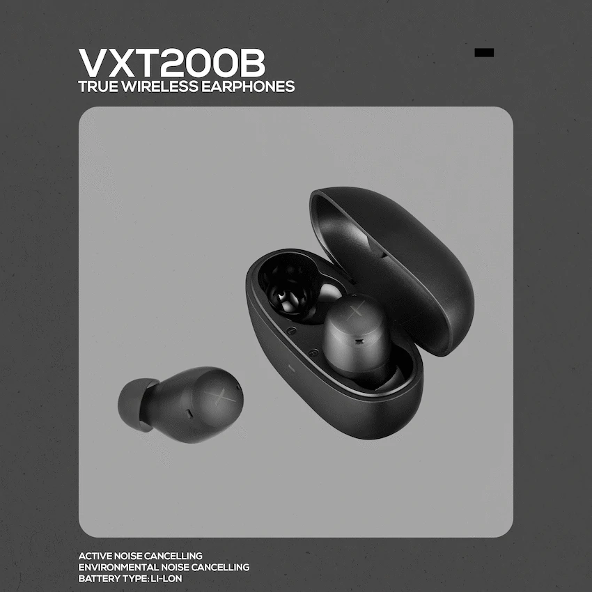 Volkano X VXT200B True Wireless Earphones with Hybrid Active Noise Cancelling - Image 4