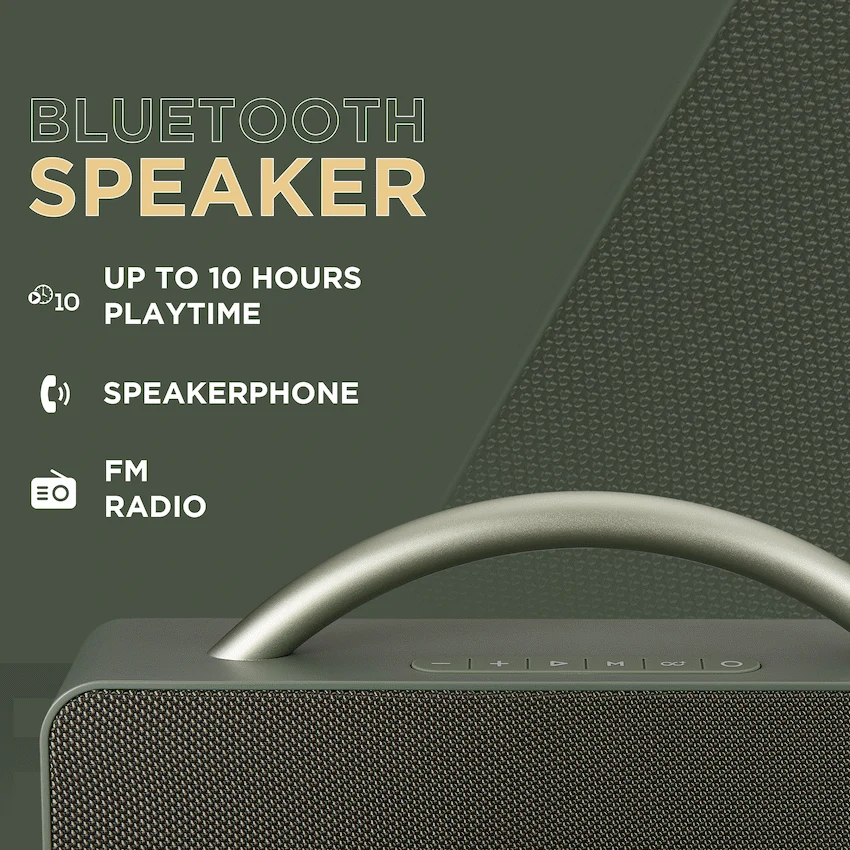 VolkanoX VXS200 Portable Bluetooth Speaker - Green - Image 4