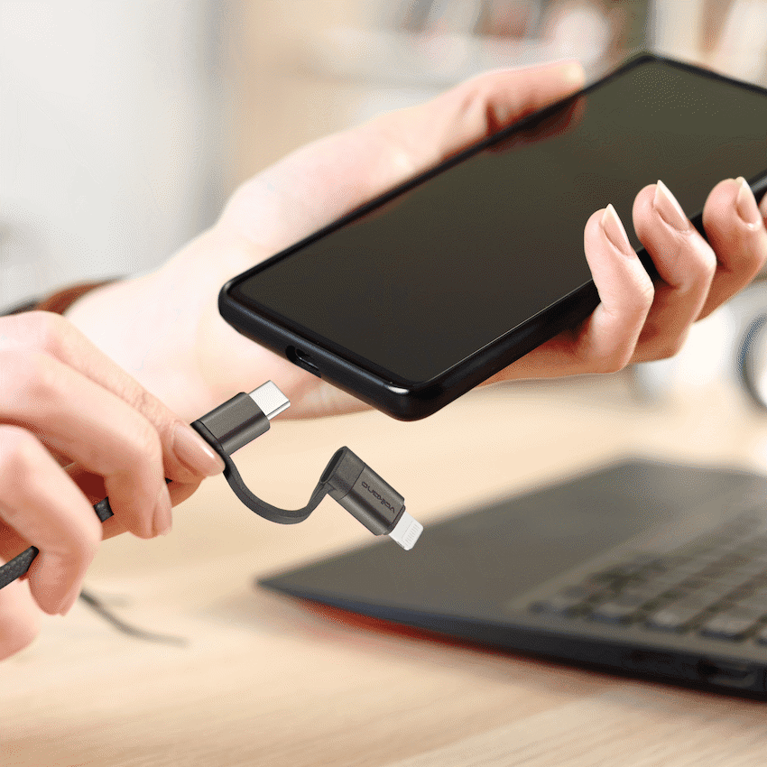 Volkano Weave Series 4-in-1 Charge & Data Cable 60w - 1.2m/4ft - Image 5