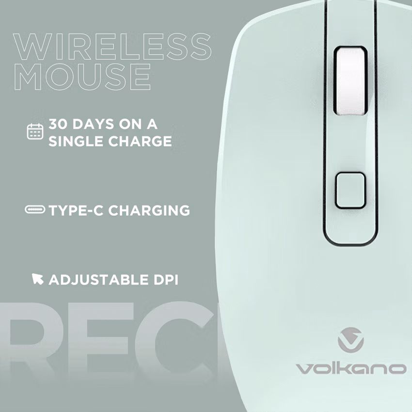 Volkano Granite Series Rechargeable Wireless Mouse - Green - Image 5