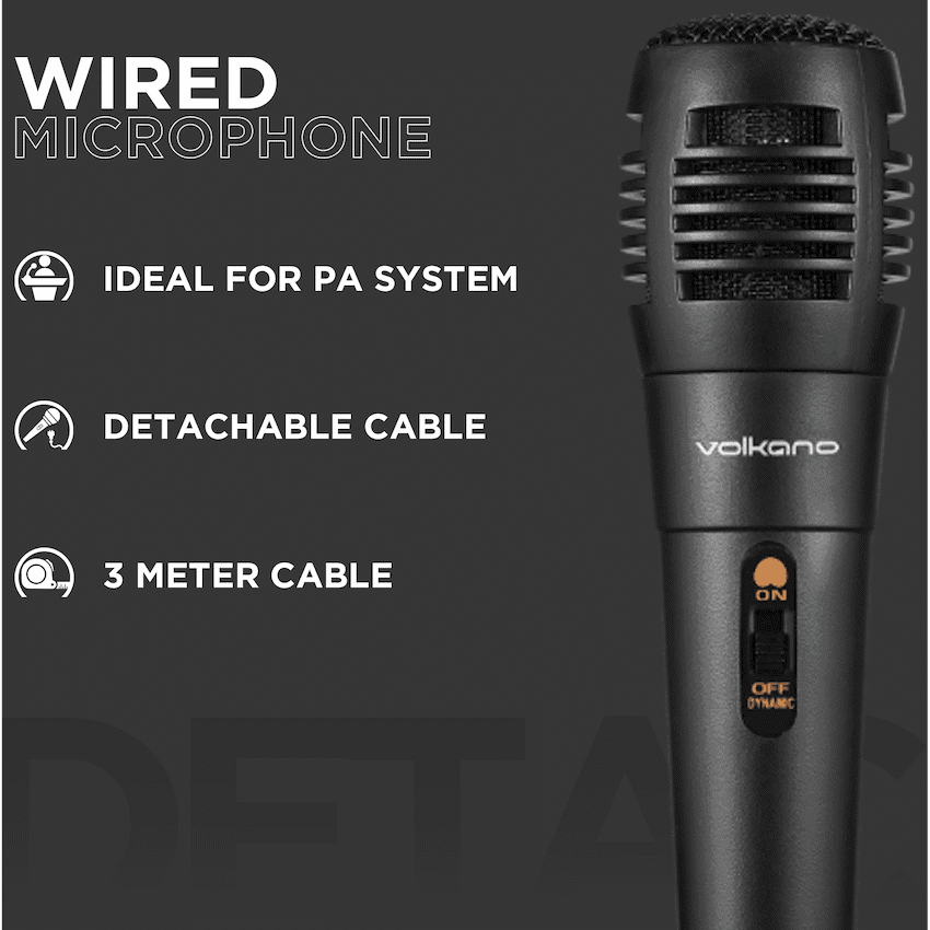 Volkano Vocal Series ABS Wired Microphone - Black - Image 5