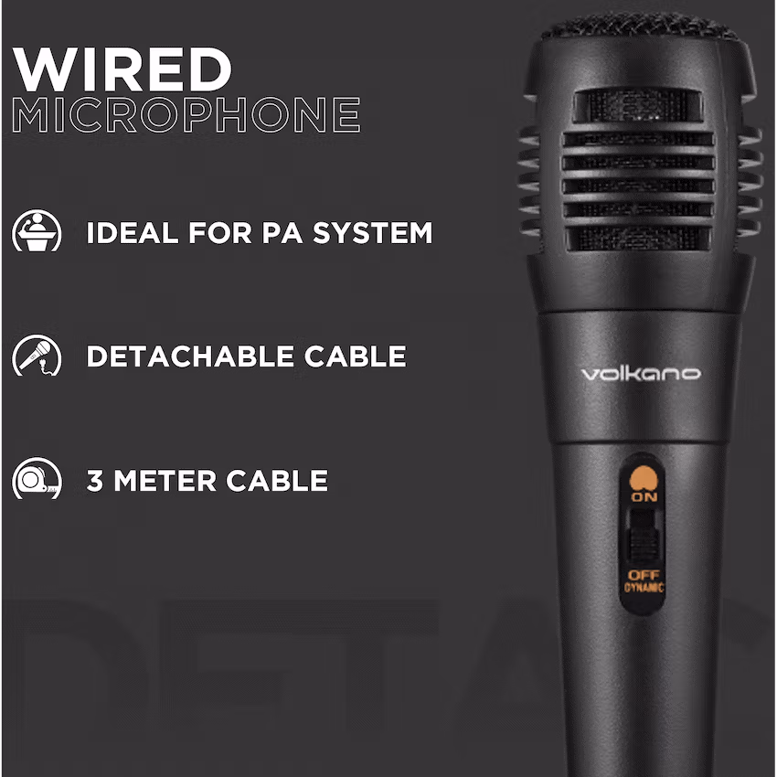Volkano Vocal Series ABS Wired Microphone - Black - Image 5