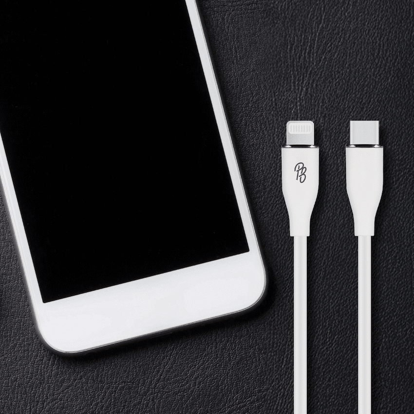 Pro Bass FlexiCord Series 2m 27w Type-C to Lightning Charging Cable - White - Image 5