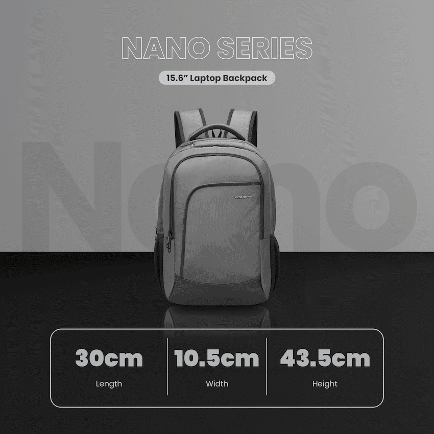 Volkano Nano 15.6" Laptop Backpack - Grey - Image 5