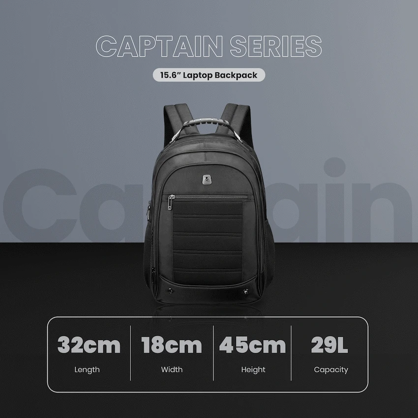 Volkano Captain 15.6" Laptop Backpack - Black - Image 5