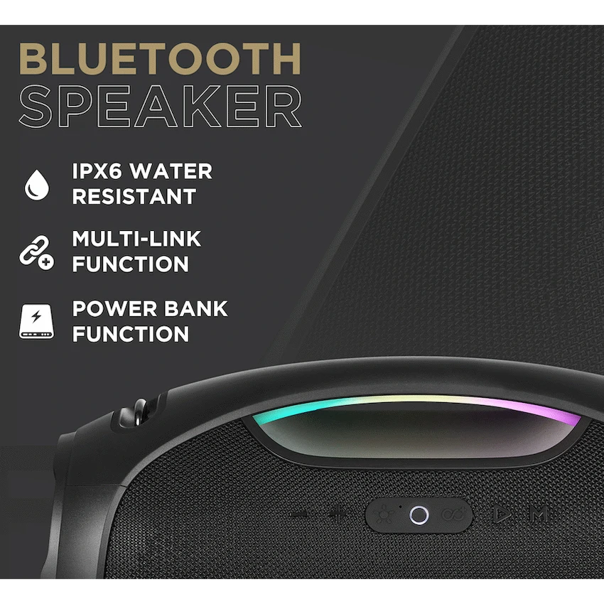 VolkanoX VXS400 Portable Bluetooth Speaker - Black - Image 5