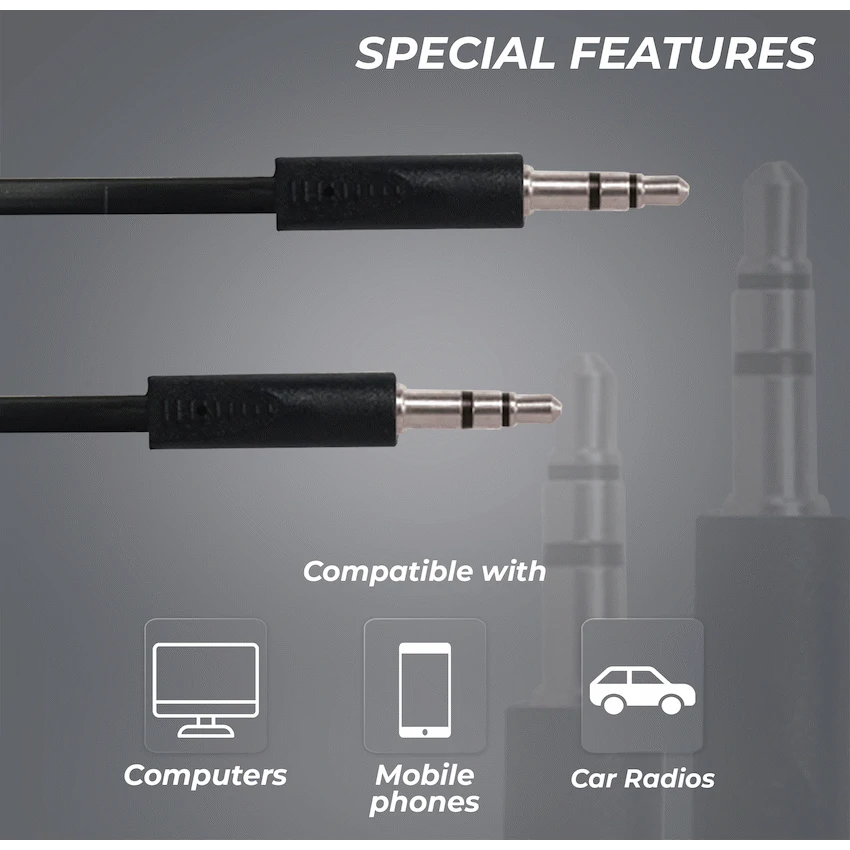 Bounce Cord Series AUX Cable - Black - Image 5