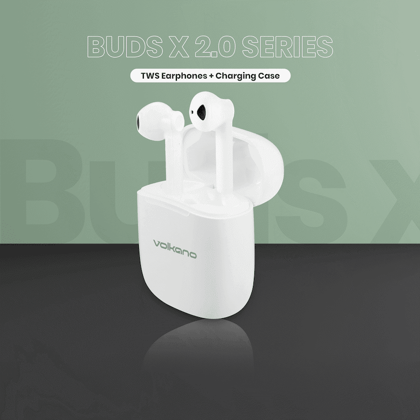 Volkano Buds X 2.0 Series True Wireless Earphones - White - Image 6