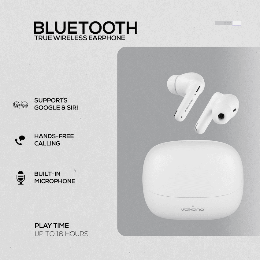 Volkano Jupiter Series TWS Earphones - White - Image 6