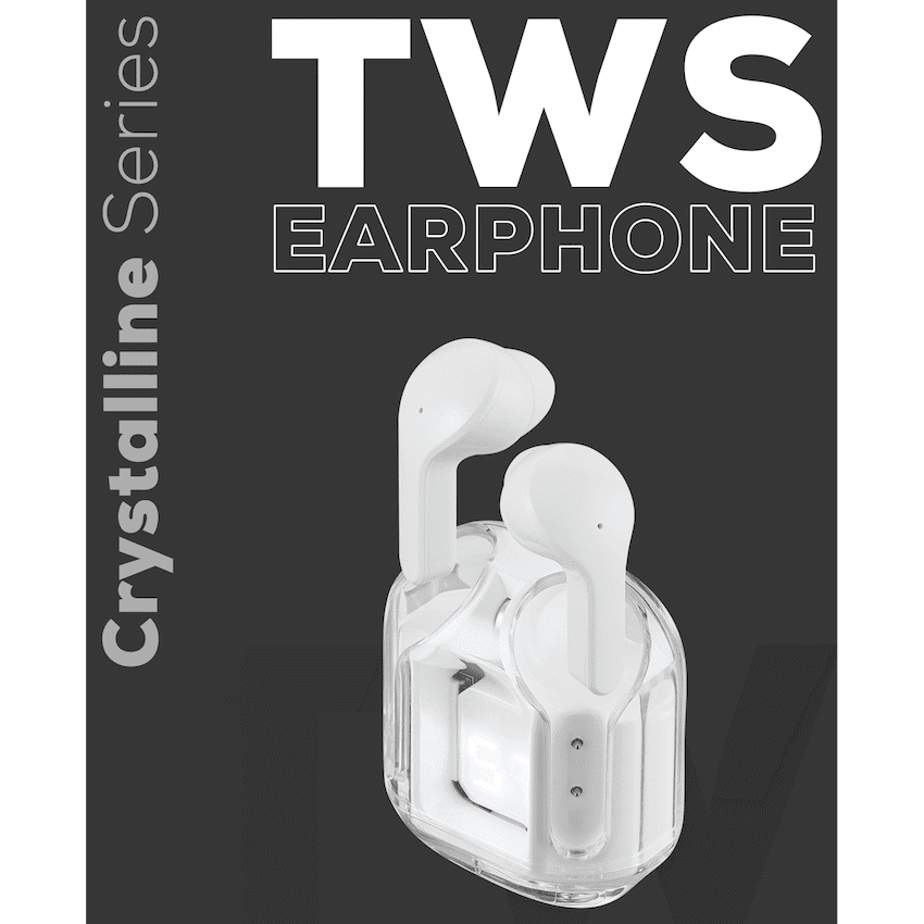 Volkano Crystalline Series TWS Earphone - White - Hardbox - Image 6