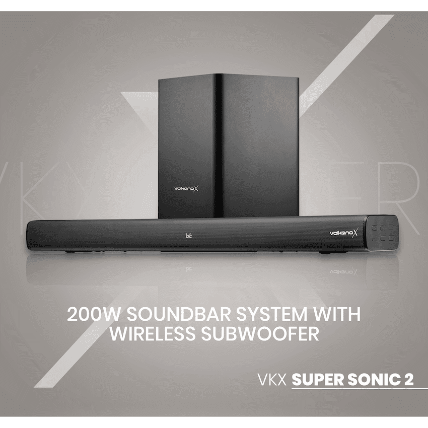 VolkanoX Supersonic 2 Series 2.1 200w Soundbar System with Wireless Subwoofer - Black - Image 6