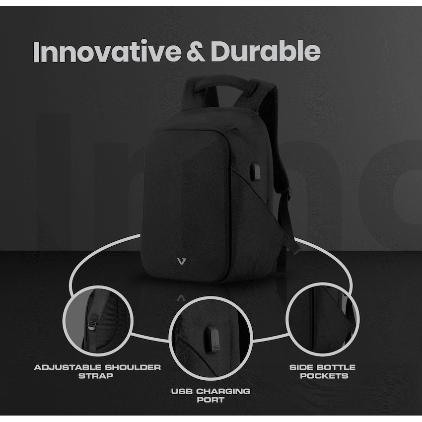 Volkano Trident 15.6" Laptop Backpack - Black - Image 6