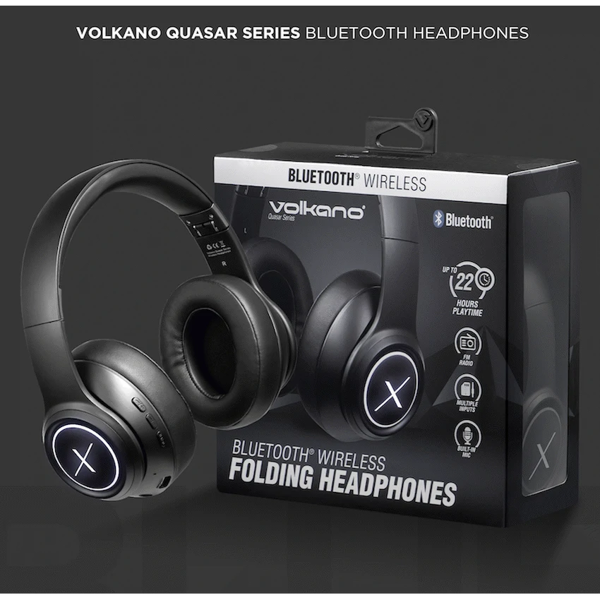 VolkanoX Quasar Series Bluetooth Headphones - Black - Image 7
