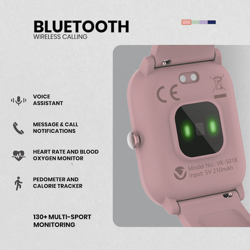 Volkano Vivo Series Kids Smart Watch - Pastel Pink - Image 7