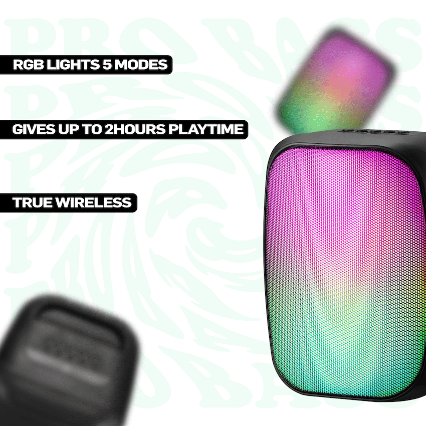 Pro Bass BlastWave Series BT Mini Speaker - Black - Image 7