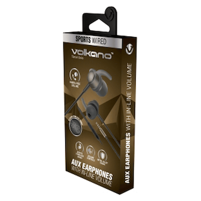 Volkano Titanium Series AUX Earphone - Gun Metal - Image 7