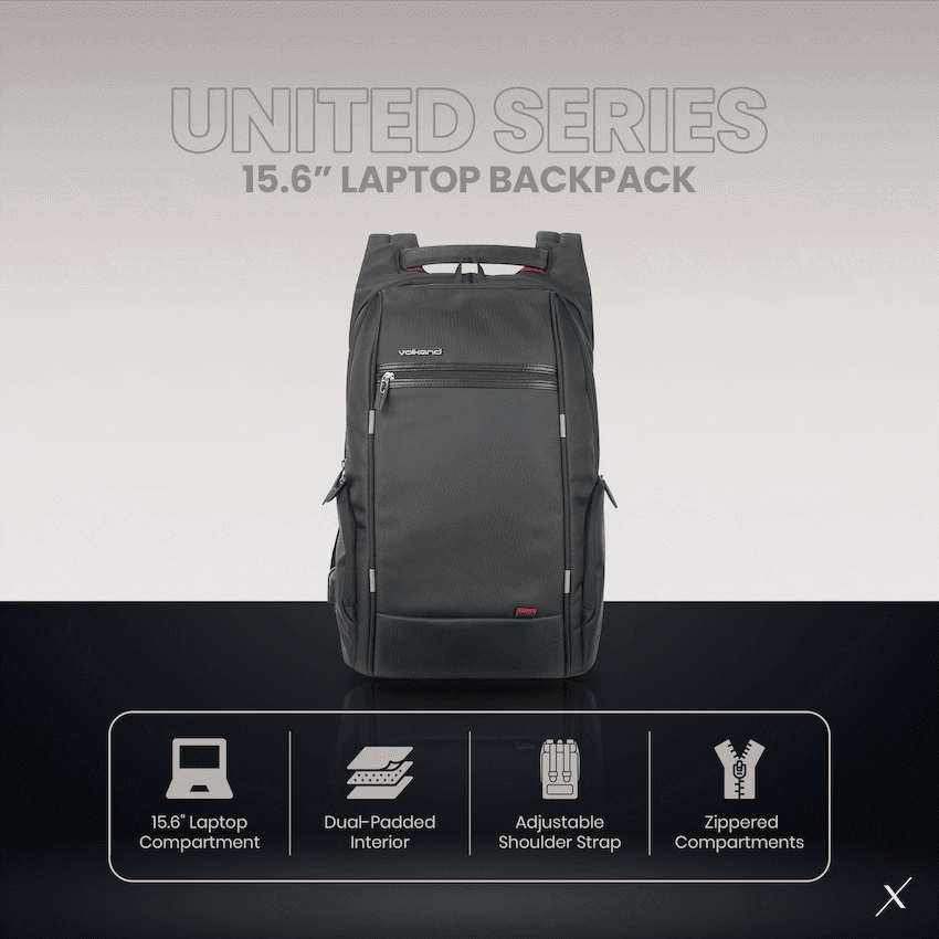 VolkanoX United 15.6" Laptop Backpack - Black - Image 8