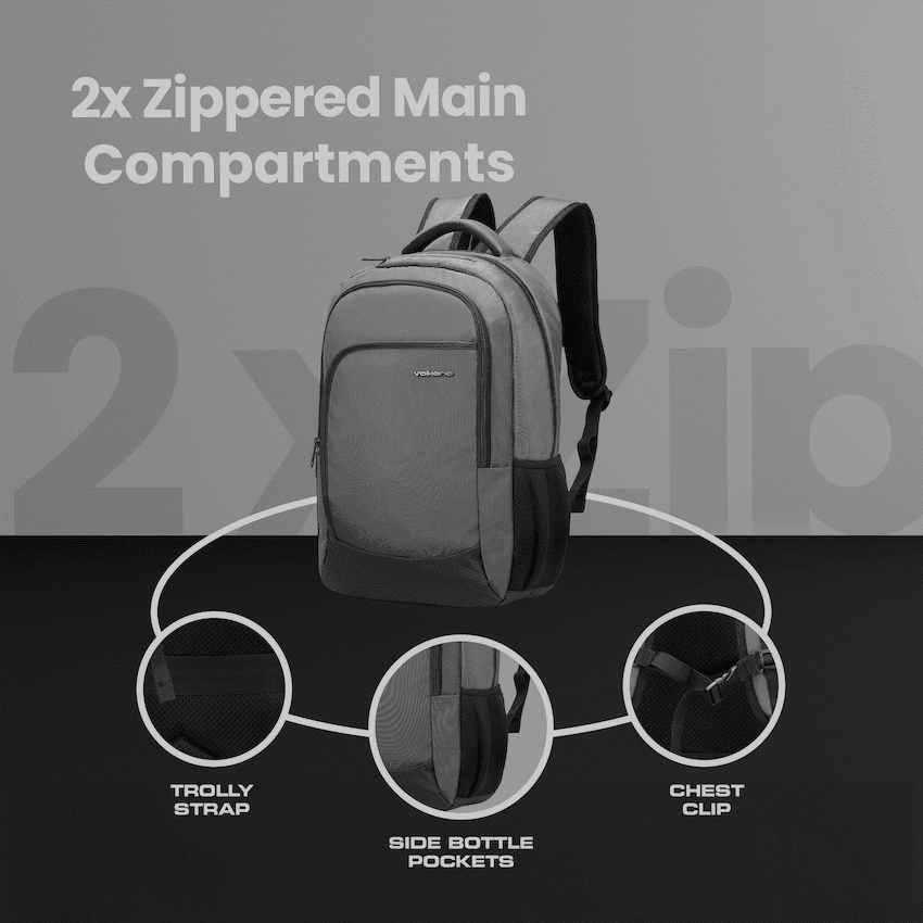Volkano Nano 15.6" Laptop Backpack - Grey - Image 8