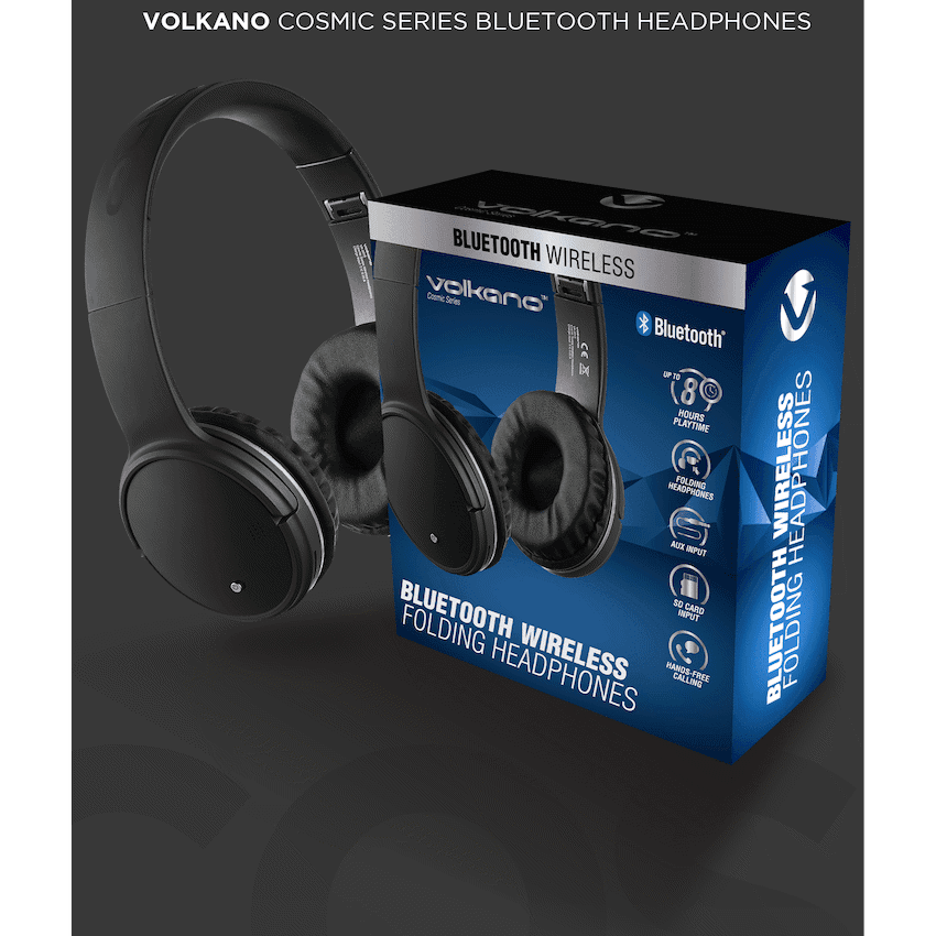 Volkano Cosmic Series Bluetooth Headphones - Black - Image 8