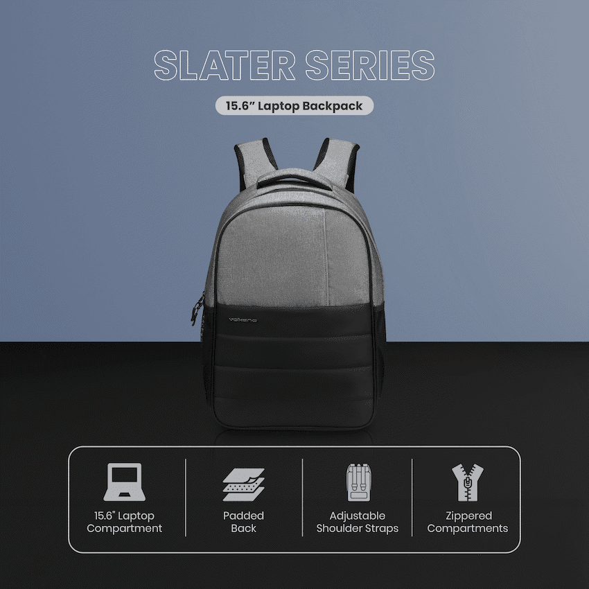 Volkano Slater 15.6" Laptop Backpack - Grey - Image 9