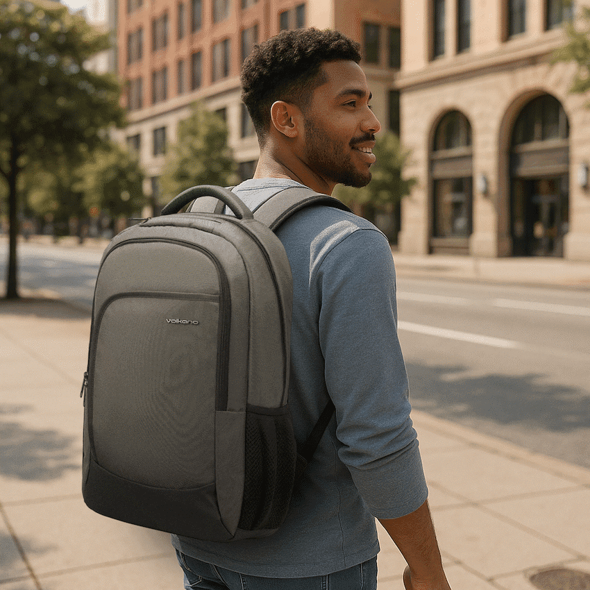 Volkano Nano 15.6" Laptop Backpack - Grey - Image 9