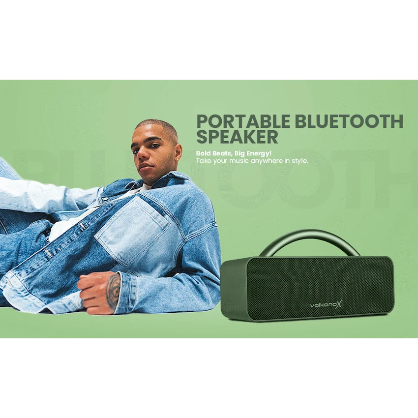 VolkanoX VXS200 Portable Bluetooth Speaker - Green - Image 9