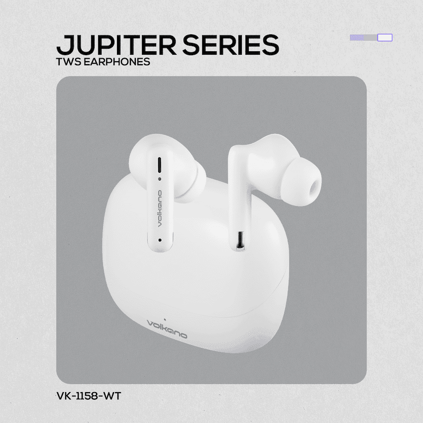 Volkano Jupiter Series TWS Earphones - White - Image 9