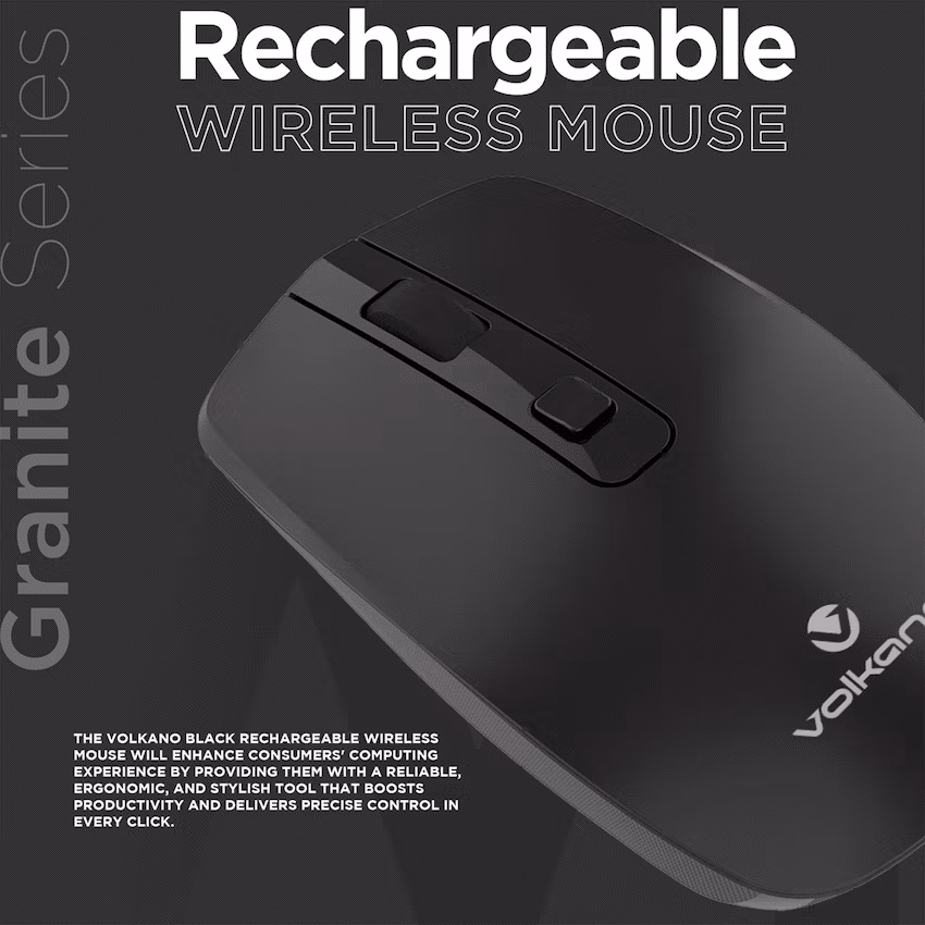 Volkano Granite Series Rechargeable Wireless Mouse - Black - Image 9