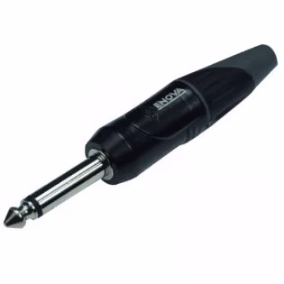 PL22MB - 1/4'' plug 2 pole mono black housing and grey boot