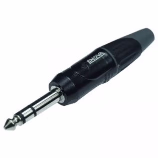 PL23MB - 1/4'' plug 3 pole stereo black housing and grey