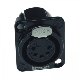 XL15FB - XLR Female Chassis connector;5-pin;black metal