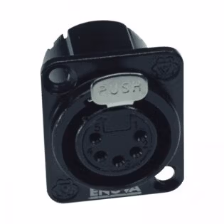 XL15FB - XLR Female Chassis connector;5-pin;black metal