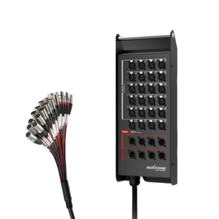 ROXTONE STAGE SNAKE 8X XLR MALE TO 4X XLR FEMALE 15M