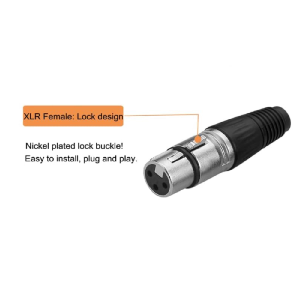 TECNIX Female 3-Pin XLR chassis Mount China Neutrik Silver Chassis - Image 4