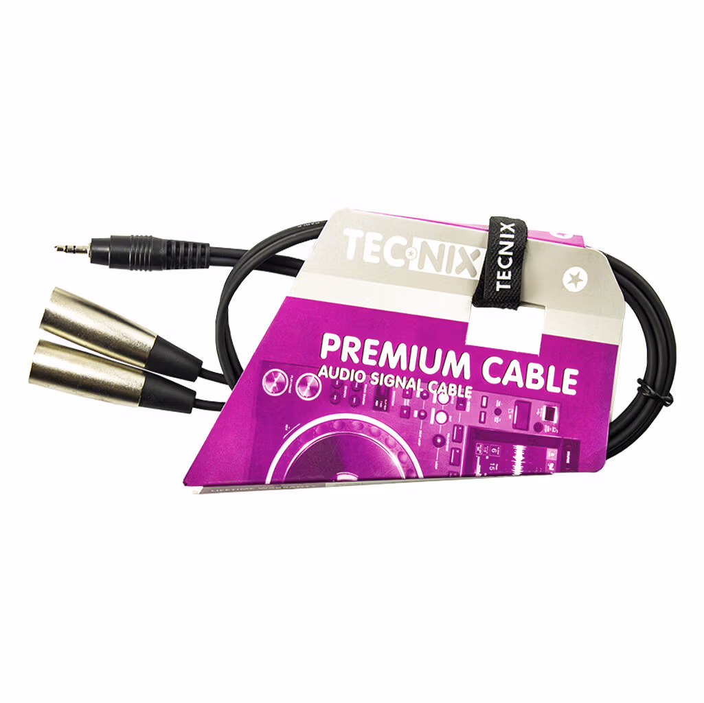 Tecnix Stereo Mini Jack Male to Dual XLR Male 1.5m - Image 3