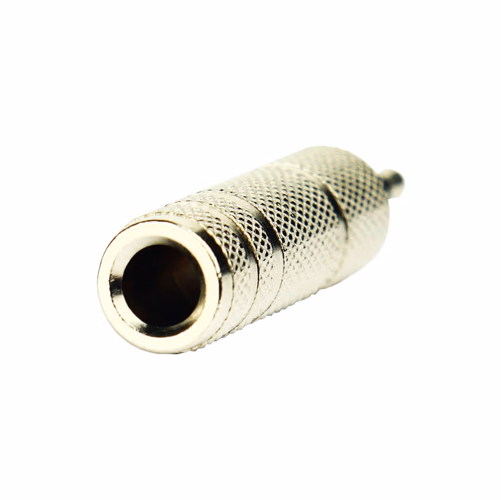 Tecnix 1/4" Jack to Mini Jack Stereo - Stereo Silver Chassis Adaptor - Image 2