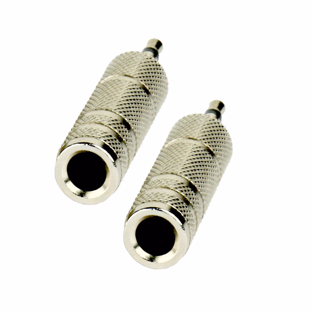 Tecnix 1/4" Jack to Mini Jack Stereo - Stereo Silver Chassis Adaptor - Image 4