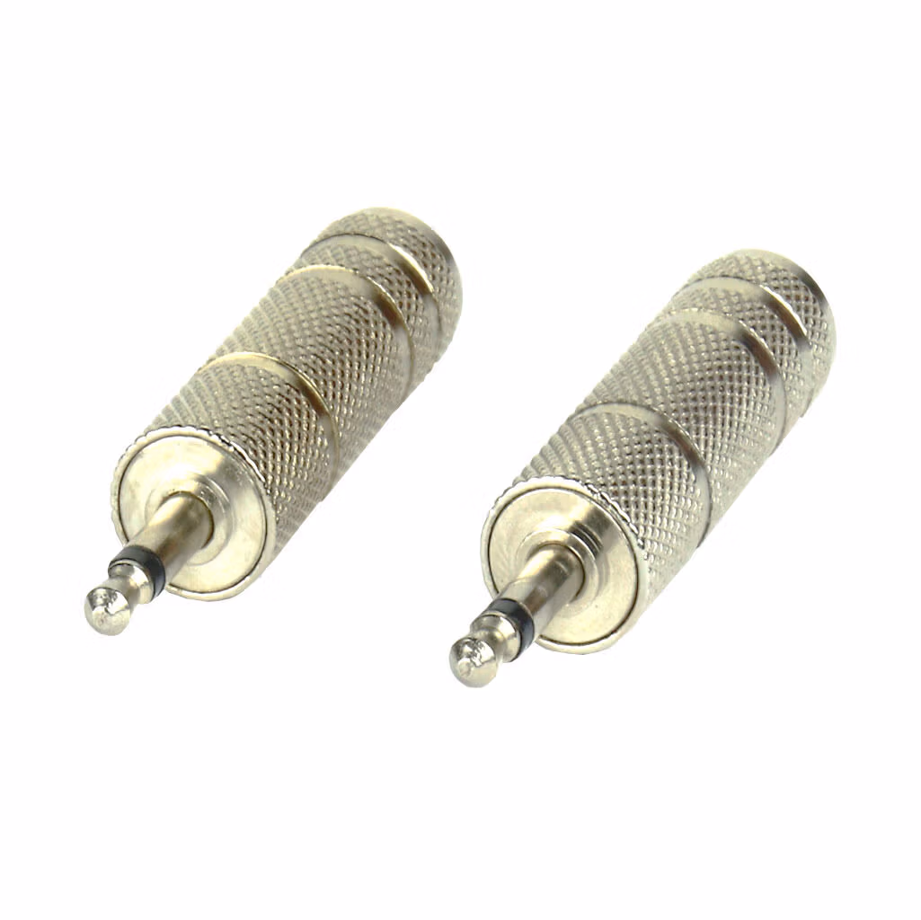 Tecnix 1/4" Jack to Mini Jack Stereo - Stereo Silver Chassis Adaptor - Image 3
