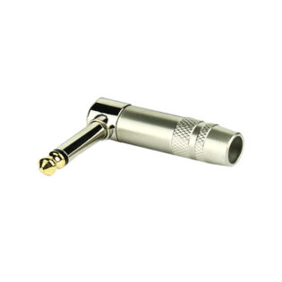 Tecnix Mono 1/4" Angled Jack Brass Tip Silver Chassis