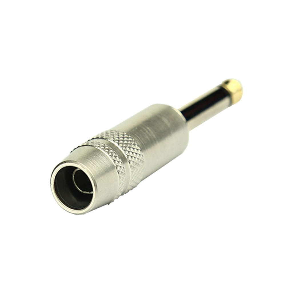 Tecnix Mono 1/4" Silver Straight Jack with Brass Tip Chassis - Image 3