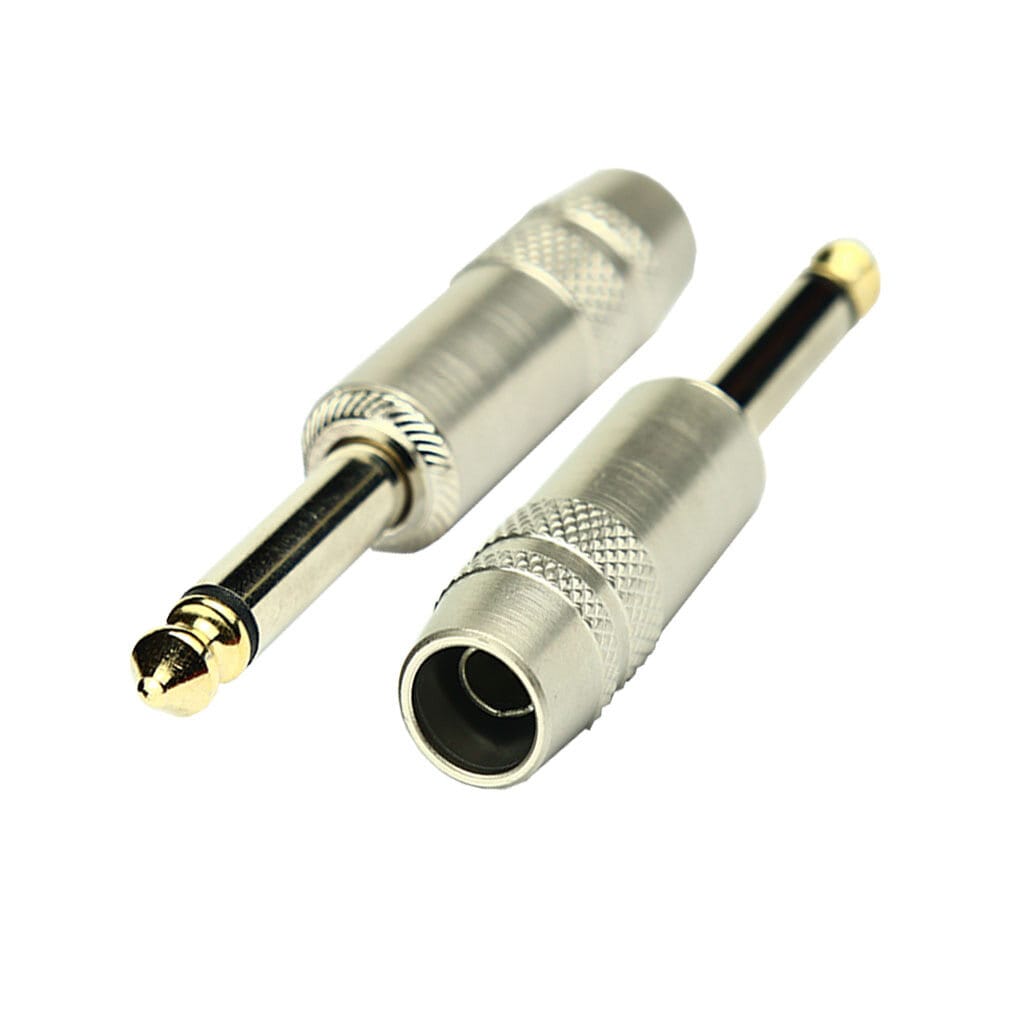 Tecnix Mono 1/4" Silver Straight Jack with Brass Tip Chassis - Image 4