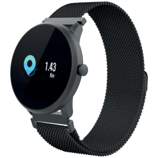 Volkano Active Tech Harmony series Waterproof Round shape Fitness Watch - Black Milanese + strap