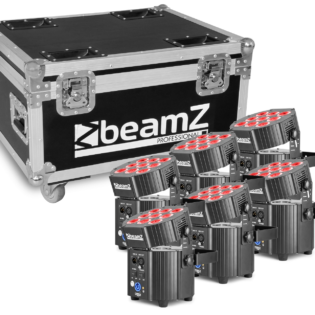 BEAMZPRO BBP60 LED UPLIGHT IP20 9x 12W RGBAWUV [6 IN A FLIGHTCASE]