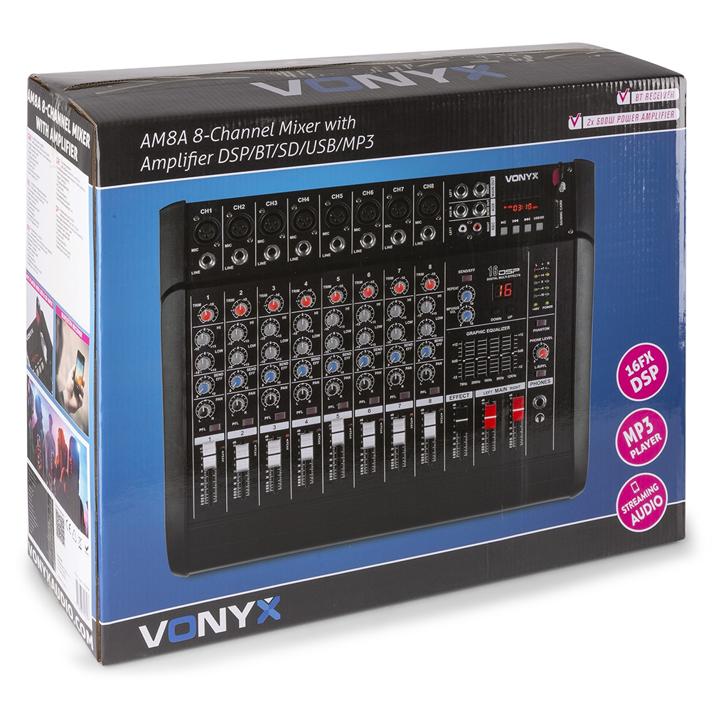 VONYX AM8A MUSIC MIXER DSP/BT/SD/USB/MP3 8-CH - Image 8