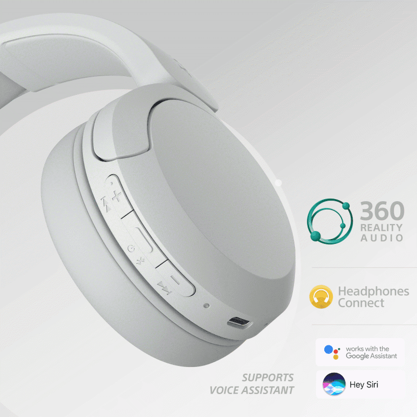 Sony WH-CH520 (White) Bluetooth On-Ear Headphones - Image 2