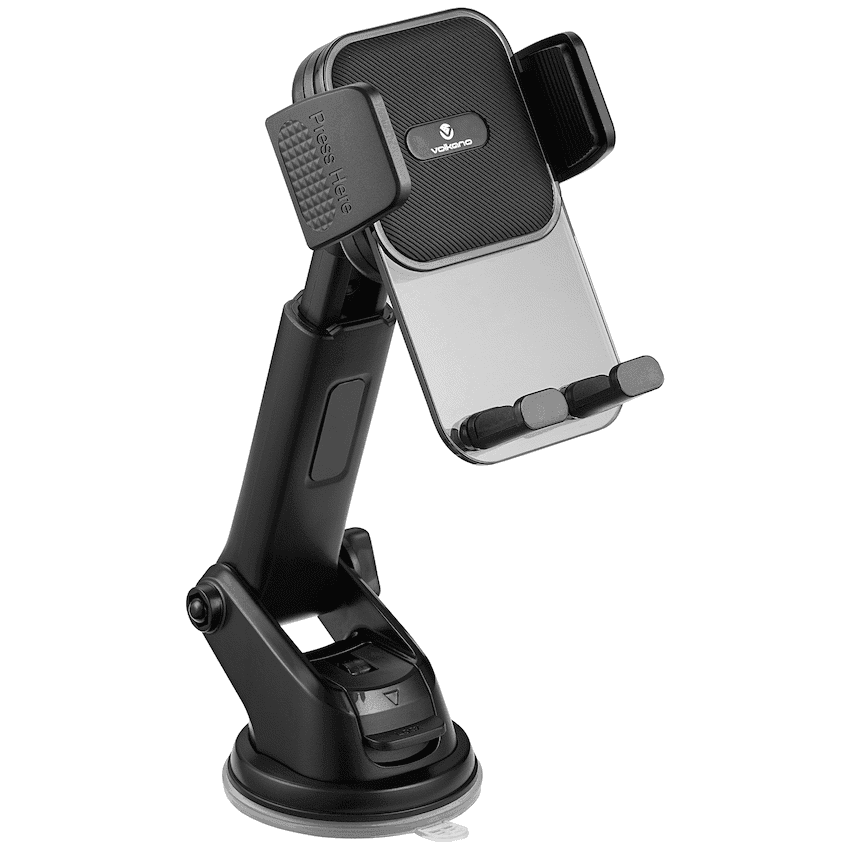 Volkano Secure Series Car Vent, Dash & Windshield Mount Phone Holder - Black - Image 2