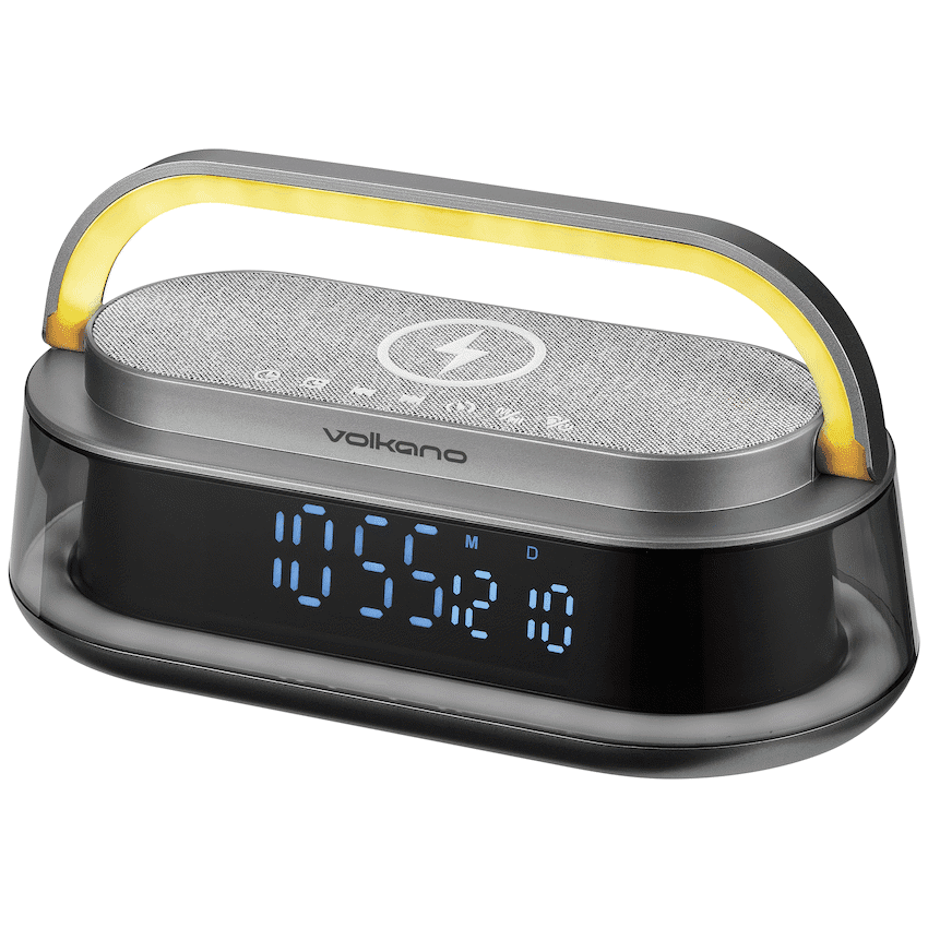 Volkano Awaken Series Alarm Clock with Wireless Charging and Speaker - Image 2