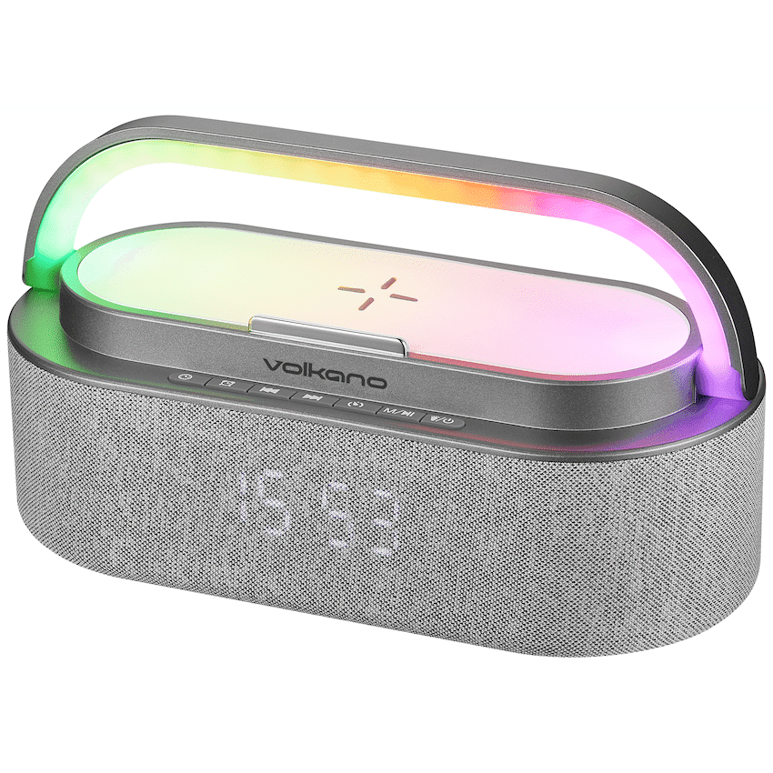 Volkano Dawn Series Alarm Clock with Wireless Charging and Speaker - Image 2