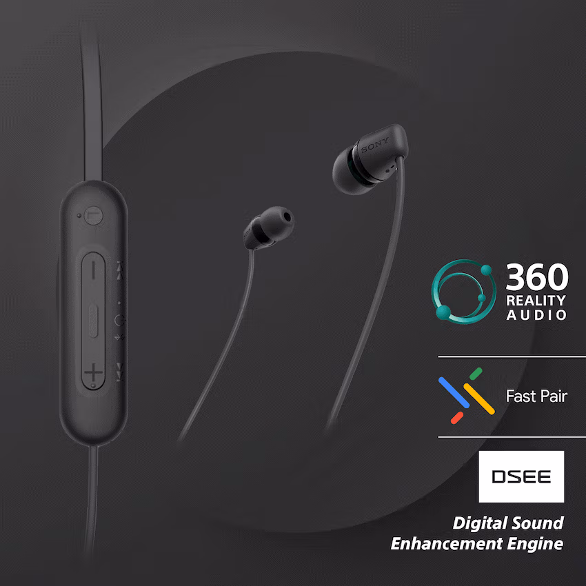 Sony WI-C100 (Black) Wireless Earphones - Image 3